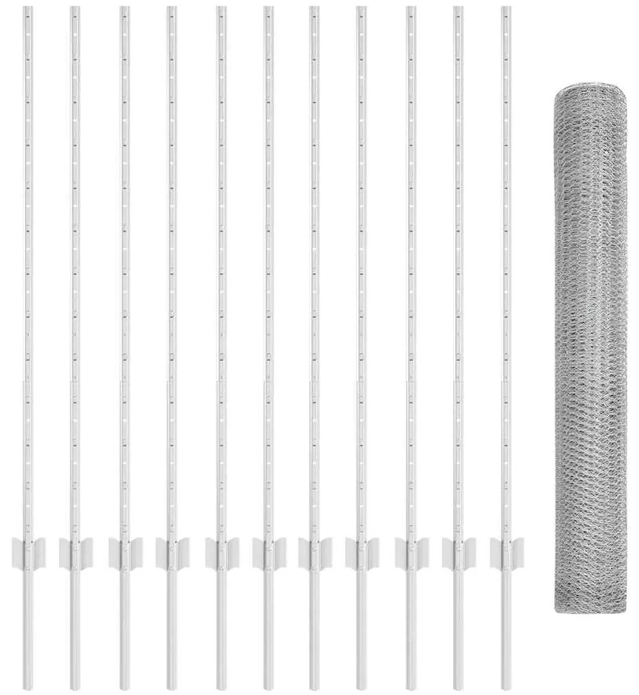 Conjunto de Cerca Conjunto de 2 Aço Galvanizado Padrão Durável