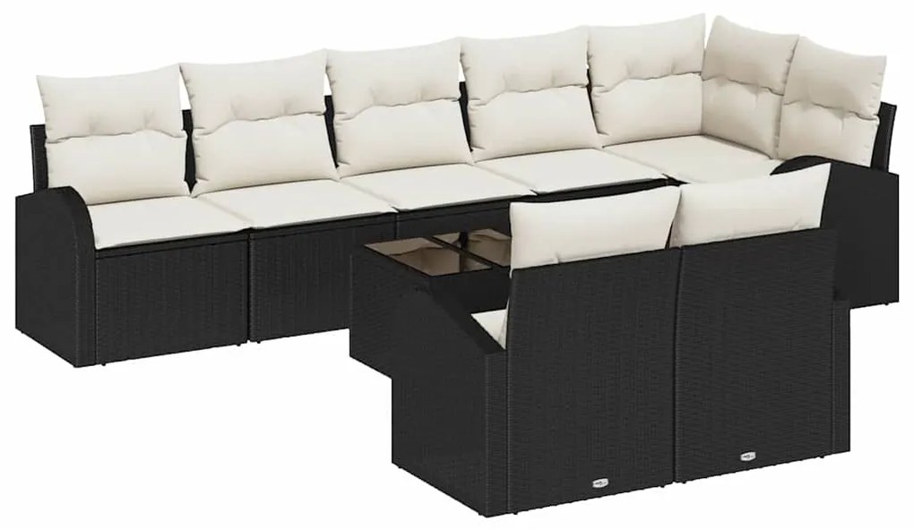 Conjunto de Sofá de Jardim 8 Peças com Almofadas Rattan Poliéster Cast
