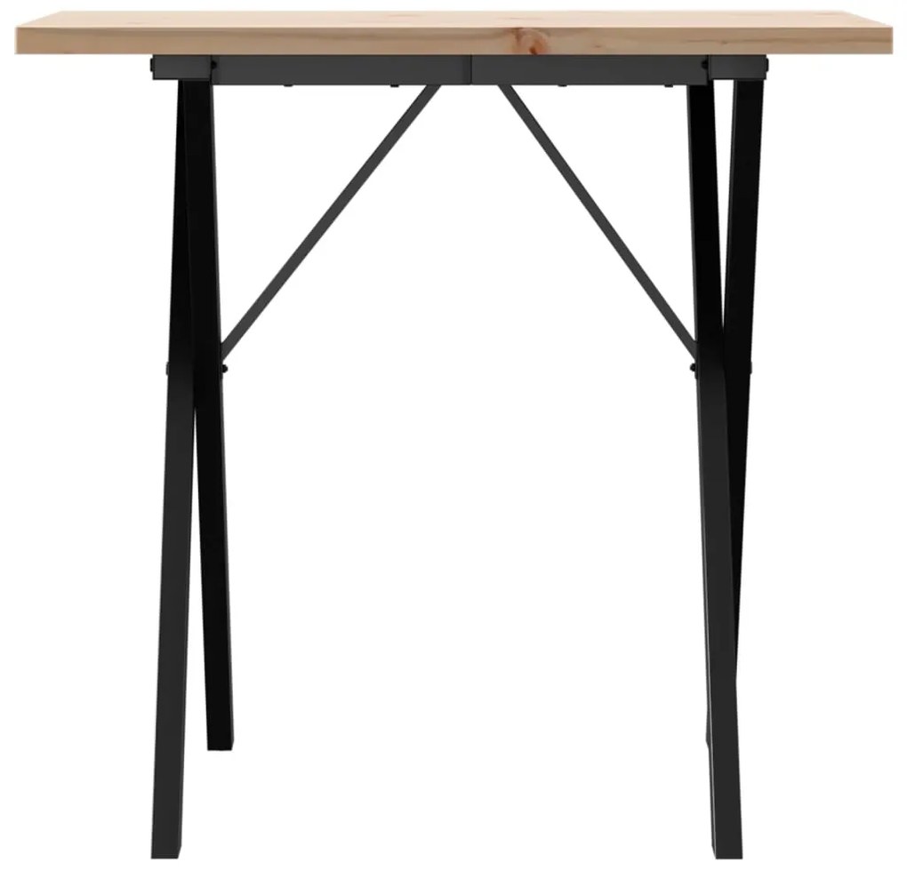 Mesa de jantar estrutura em X 80x50x75,5 cm pinho/aço