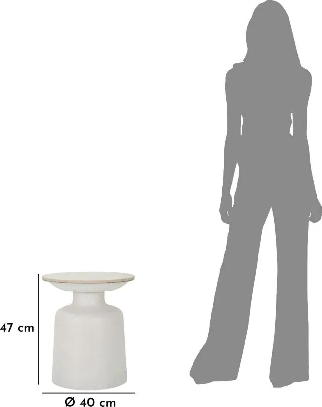 Mesa de Centro White Fush - Base de Ferro e Topo Cerâmico Branco - Ø 4