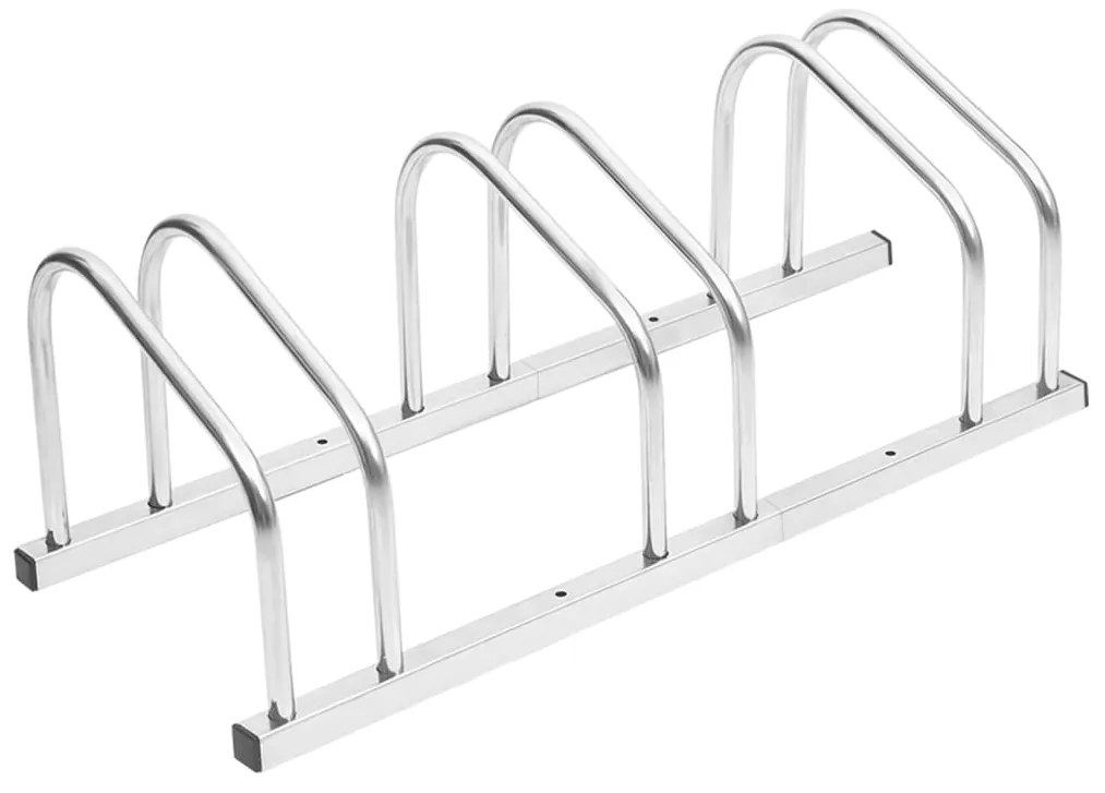 154418 vidaXL Suporte para 3 bicicletas aço galvanizado