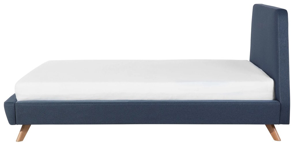 Cama de casal em tecido azul escuro 160 x 200 cm VIENNE Beliani