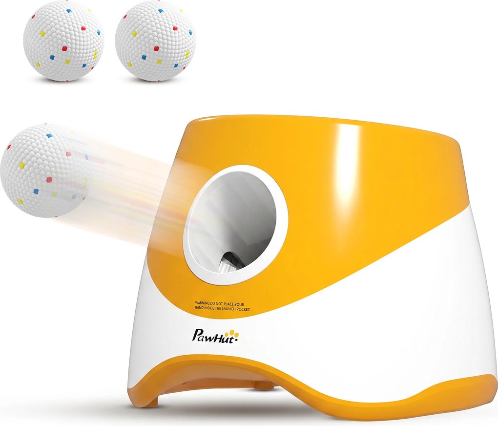 PawHut Lançador Automático de Bolas Máquina Interativa com 3 Bolas 3 Distâncias 6 m/10 m/14 m para cães pequenos e médios | Aosom Portugal
