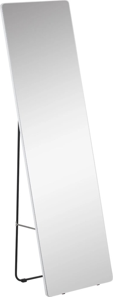 HOMCOM Espelho de Pé Design Moderno Estrutura Alumínio Elegante 45x37x1585 cm Prata Ideal para Decoração Interiores | Aosom Portugal