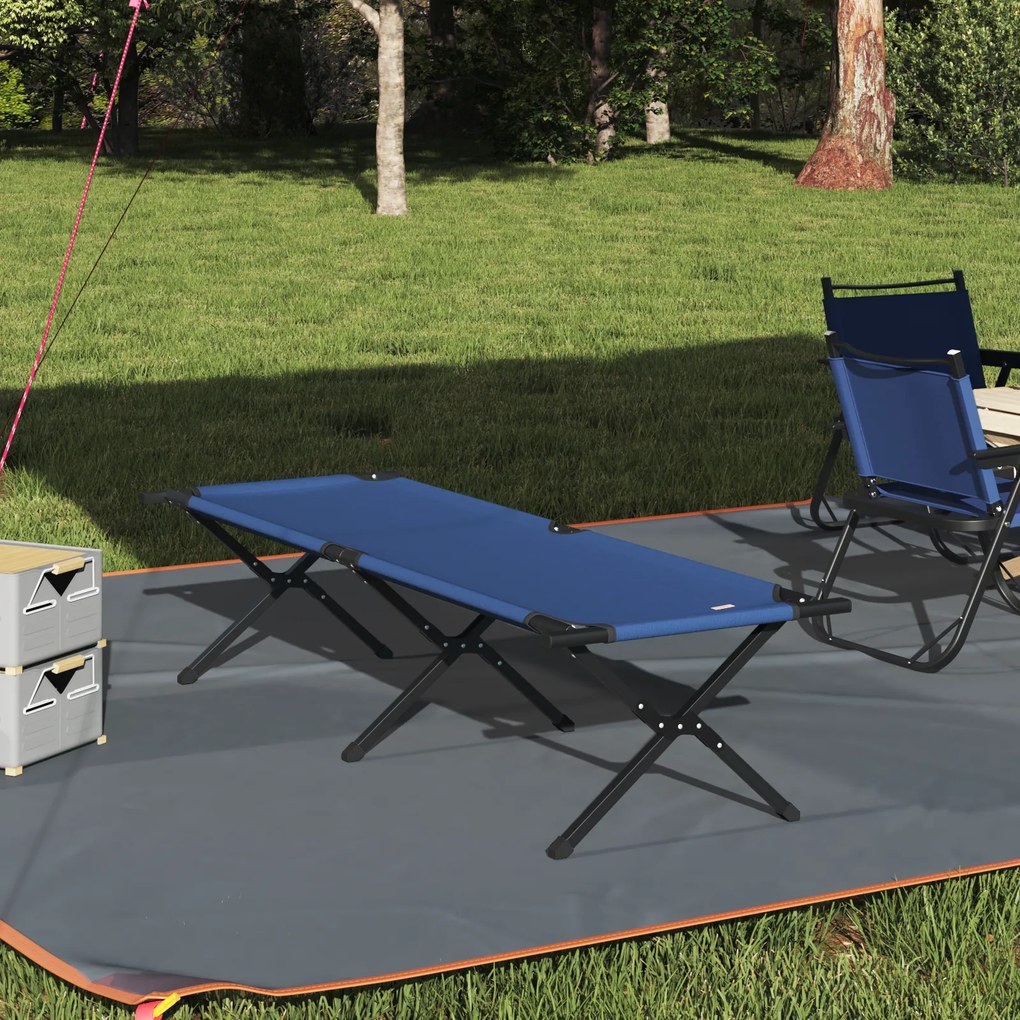 vidaXL Cama de sol dobrável com bolsa azul 600D Oxford Fabric