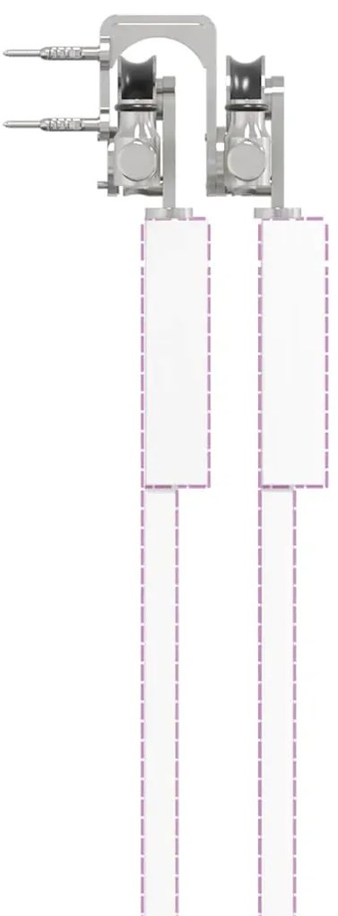 Kit ferragens p/ porta deslizante 366cm aço inoxidável prateado