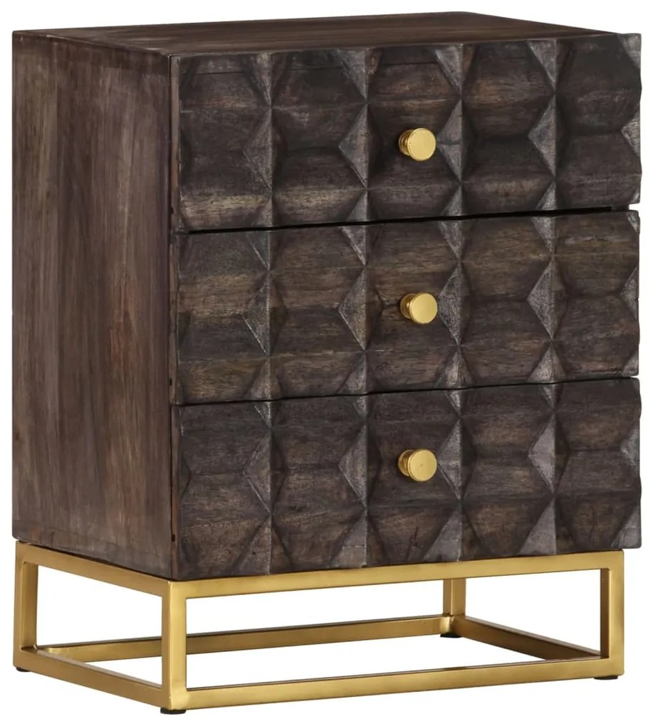 Mesa de cabeceira 40x30x50 cm madeira de mangueira maciça preto