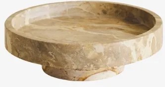 Vaciabolsos Redondo Ø25 Cm Em Pedra Natural Kevara Mármore Bege Panther - Sklum