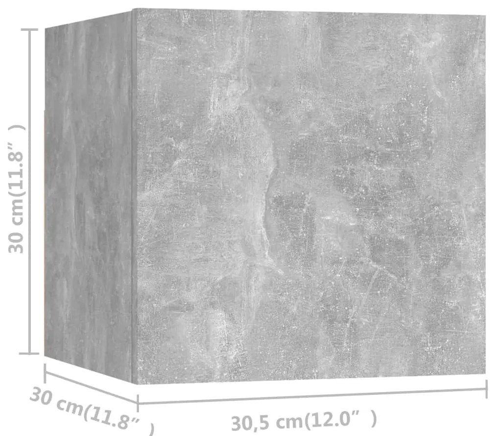 6 pcs conjunto de móveis de TV derivados madeira cinza cimento