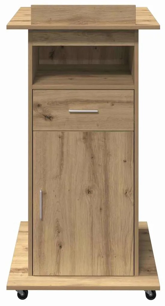 Pódio Lectern vidaXL com Rodas em Madeira de Carvalho