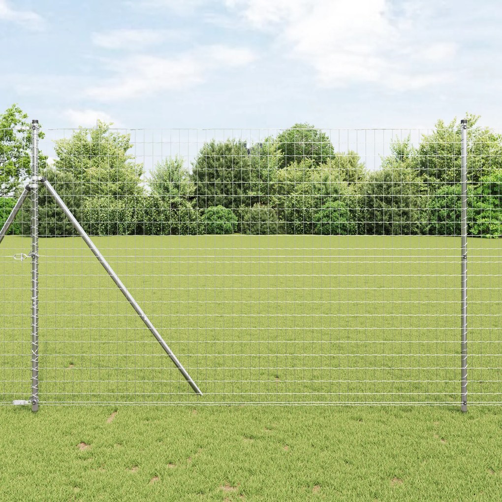 vidaXL Cerca Euro da com 7 Postes 1.6x10 m Aço Galvanizado