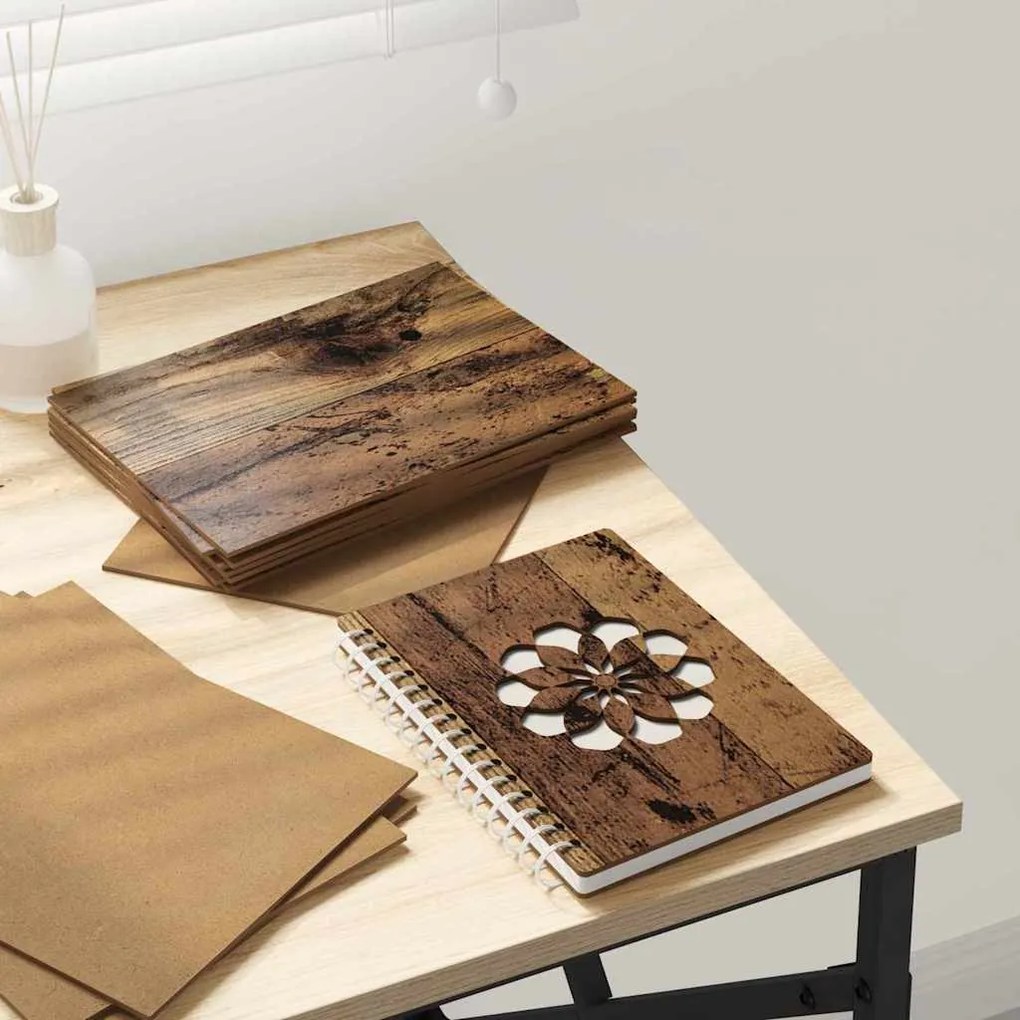 vidaXL Painéis de Decoração 150 pcs Madeira antiga 15 x 21 x 0.27 cm