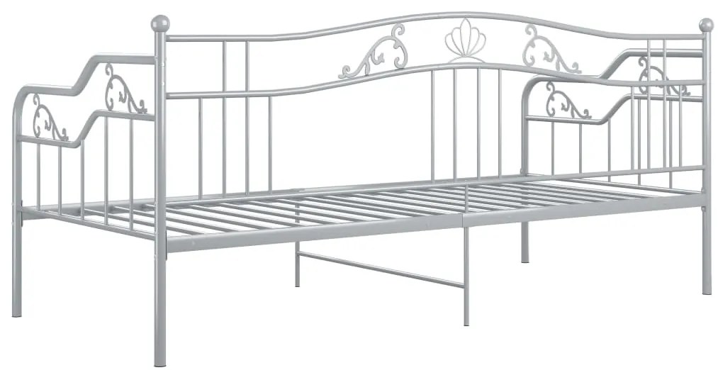 Sofá-cama 90x200 cm metal cinzento