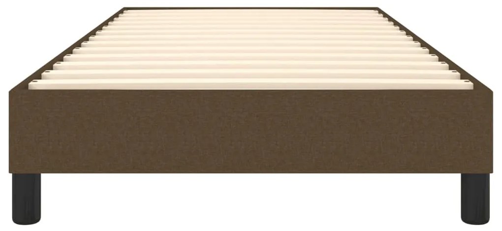 Estrutura de cama sem colchão 90x200 cm tecido castanho-escuro