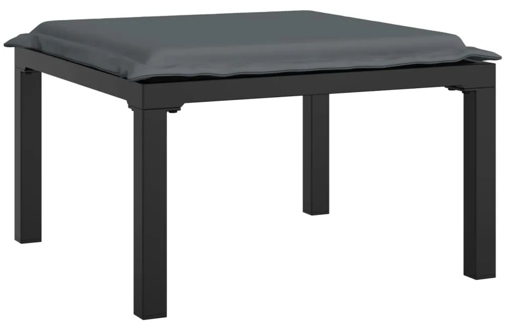 6 pcs conjunto lounge de jardim vime PE preto e cinzento