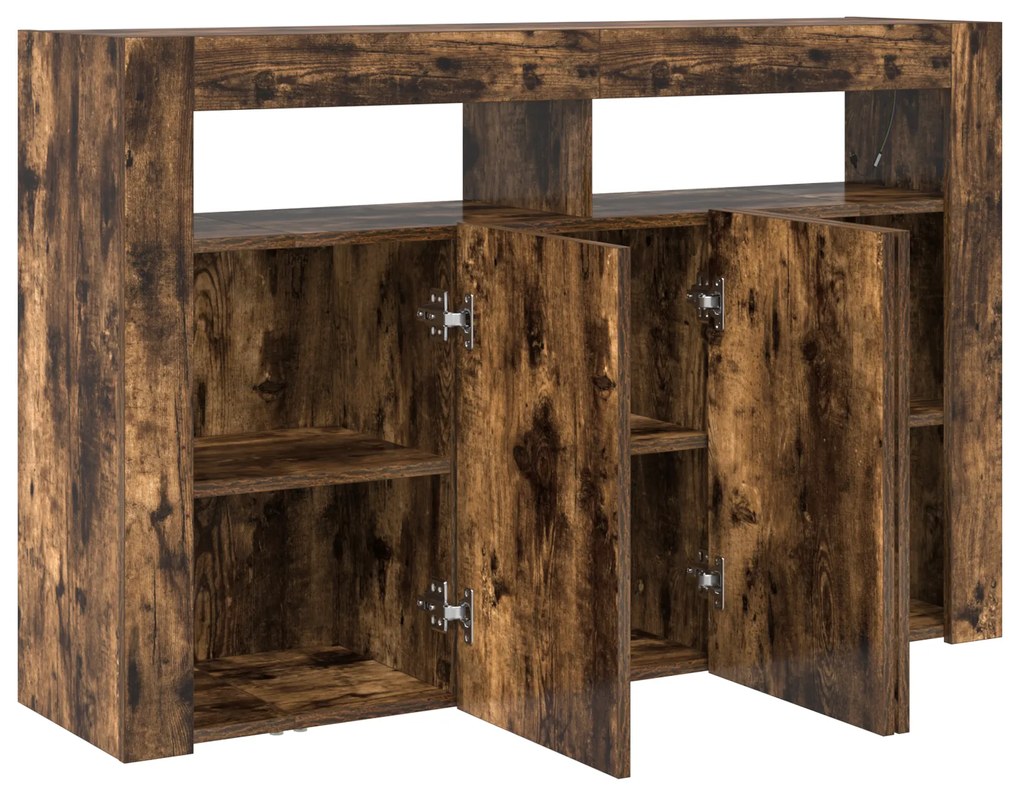 Buffet Carvalho Defumado Madeira Engenhada 116 x 30 x 75 cm