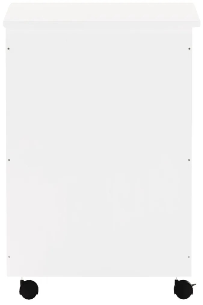 Cesto de roupa com rodas RANA 45x45x64 cm pinho maciço branco