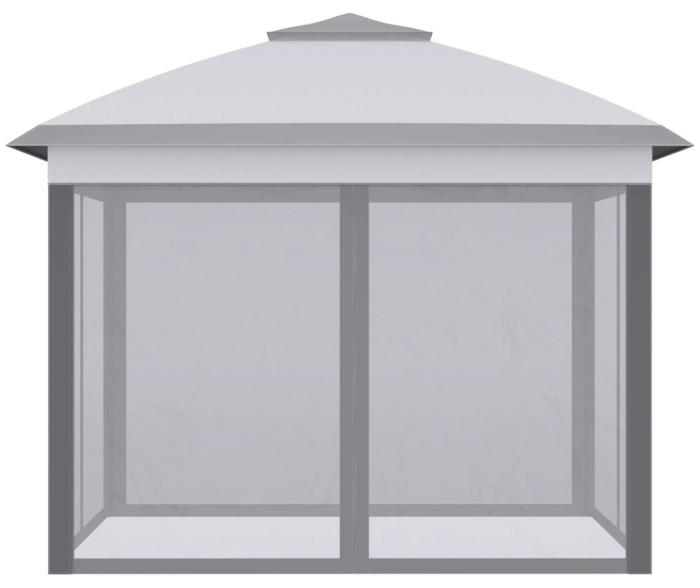 Outsunny Tenda Dobrável Exterior 3,3x3,3 m com Altura Ajustável Tenda