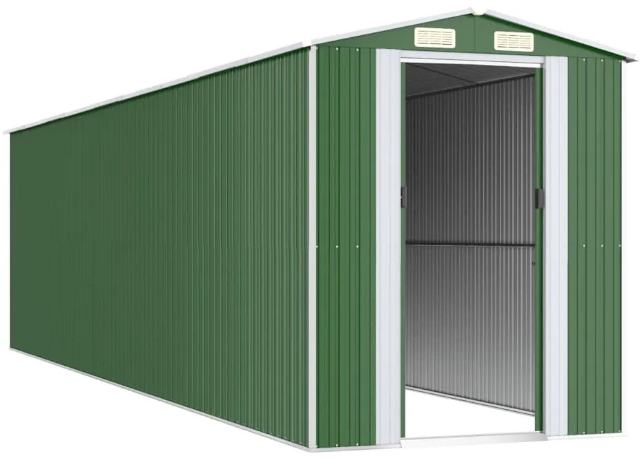 Abrigo de jardim 192x772x223 cm aço galvanizado verde