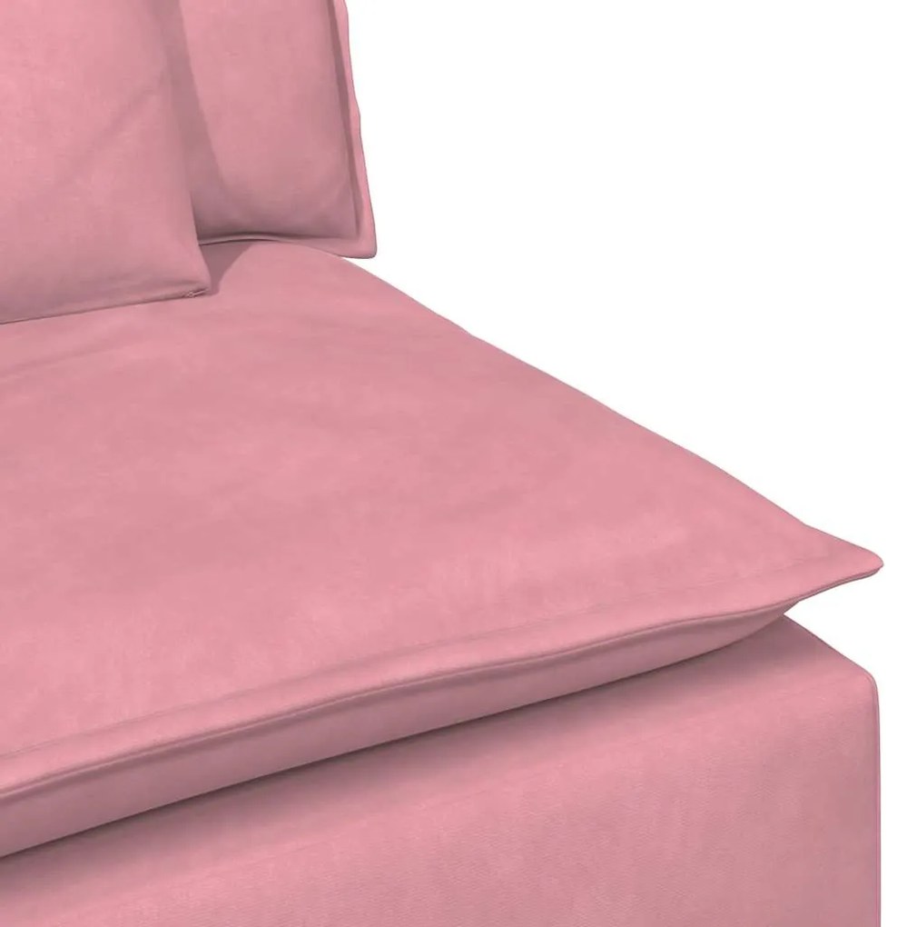 Sofá modular com almofadas rosa