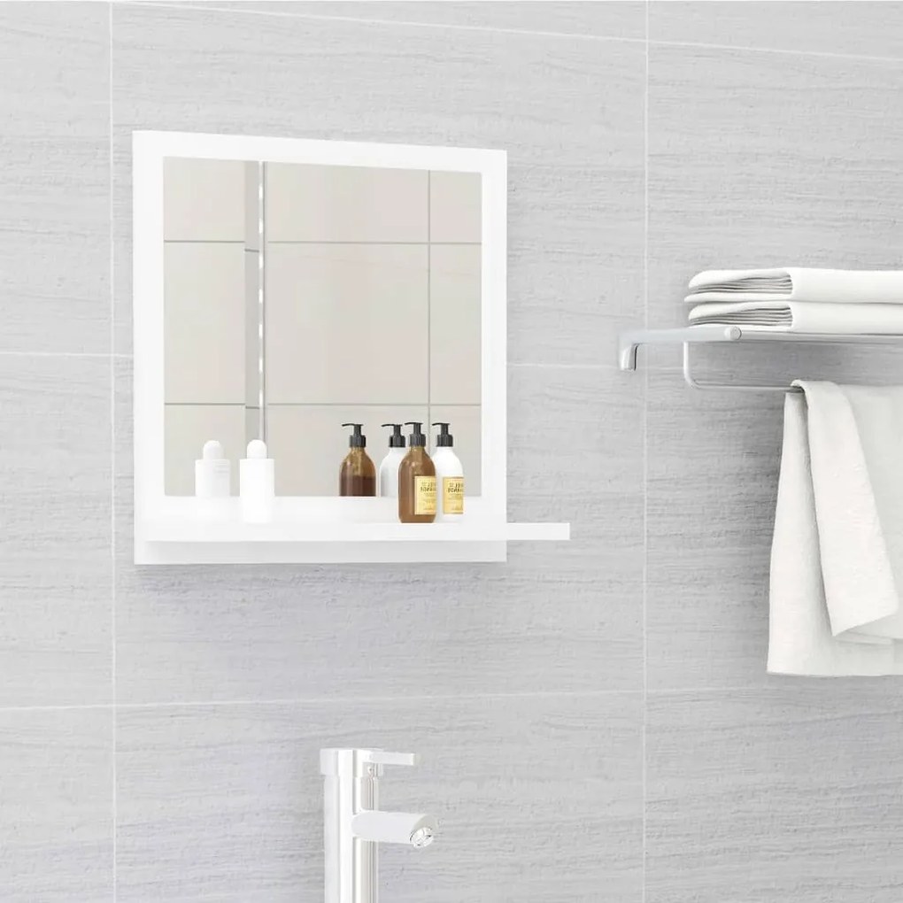 Espelho de casa de banho 40x10,5x37cm contrap. branco brilhante