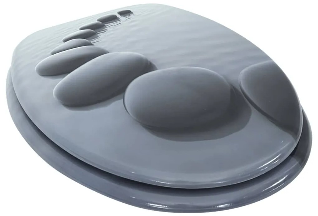 Assento de sanita com tampa de fecho suave MDF design pedras