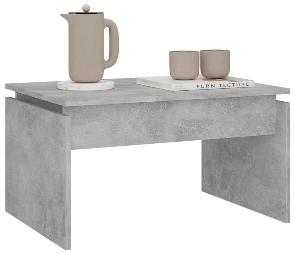 Mesa de centro 68x50x38 cm derivados madeira cinzento cimento