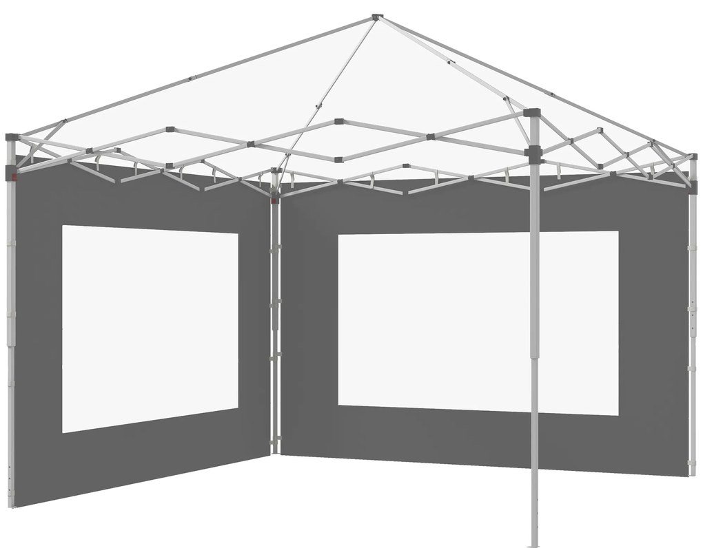 Outsunny Paredes Laterais Tenda 2 Painéis Tecido Oxford Resistente Janela 295x195 cm Ideal Eventos Festas 6x3 m 3x3 m Cinza | Aosom Portugal