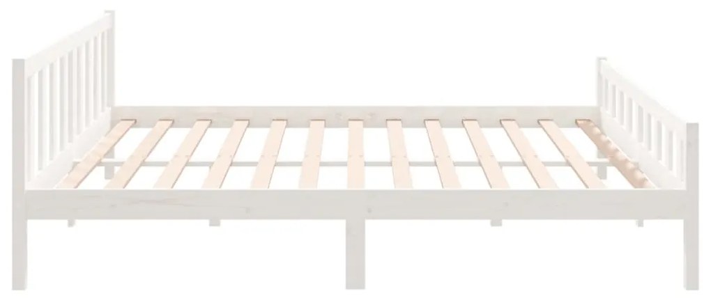 Estrutura de cama super king 180x200 cm madeira maciça branco