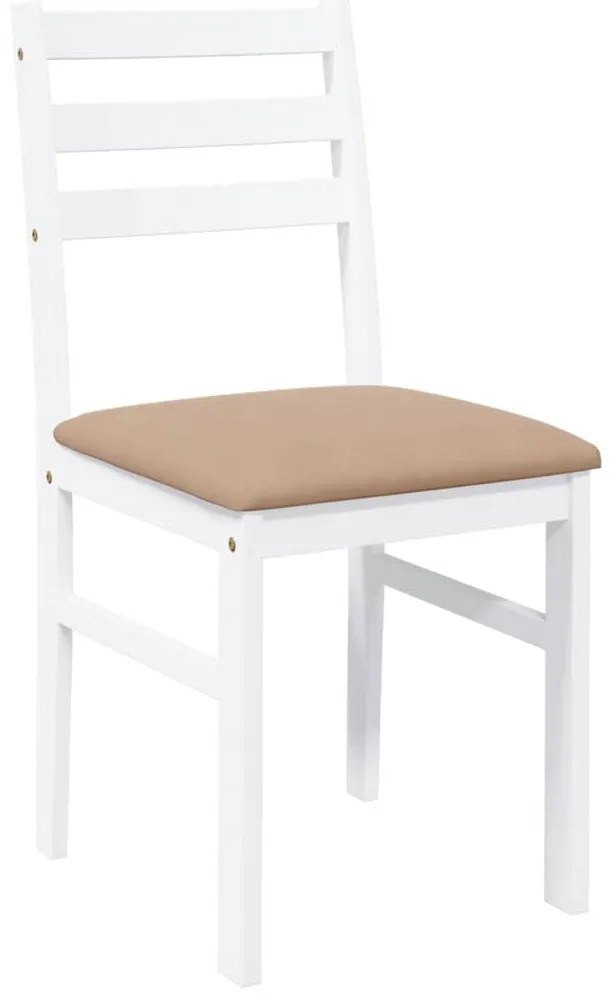 Cadeiras de jantar com almofadões 2 pcs madeira maciça branco