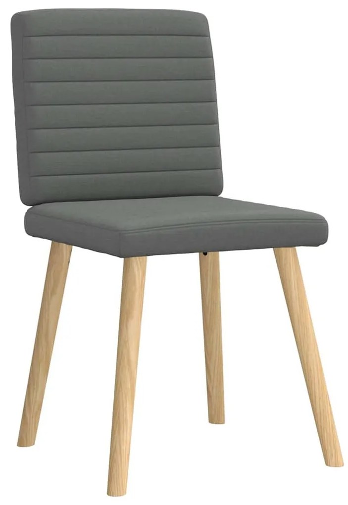 Cadeiras de jantar 6 pcs tecido cinzento-escuro