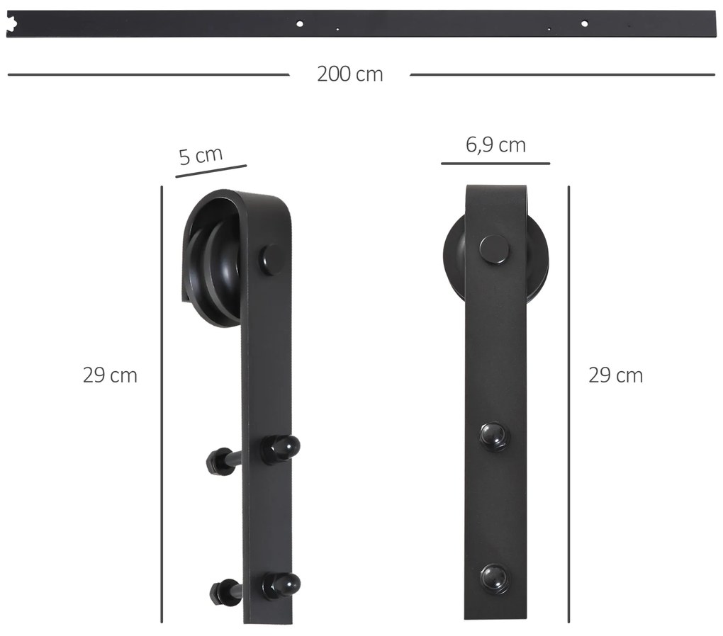 Kit de acessórios para porta de celeiro deslizante Porta de montagem C