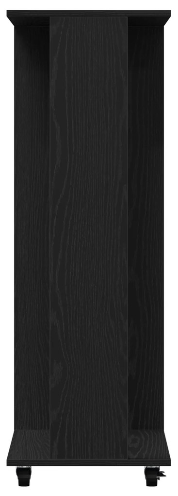 Guarda-roupas com Rodas em Carvalho Preto 102x38x110 cm Madeira de Eng