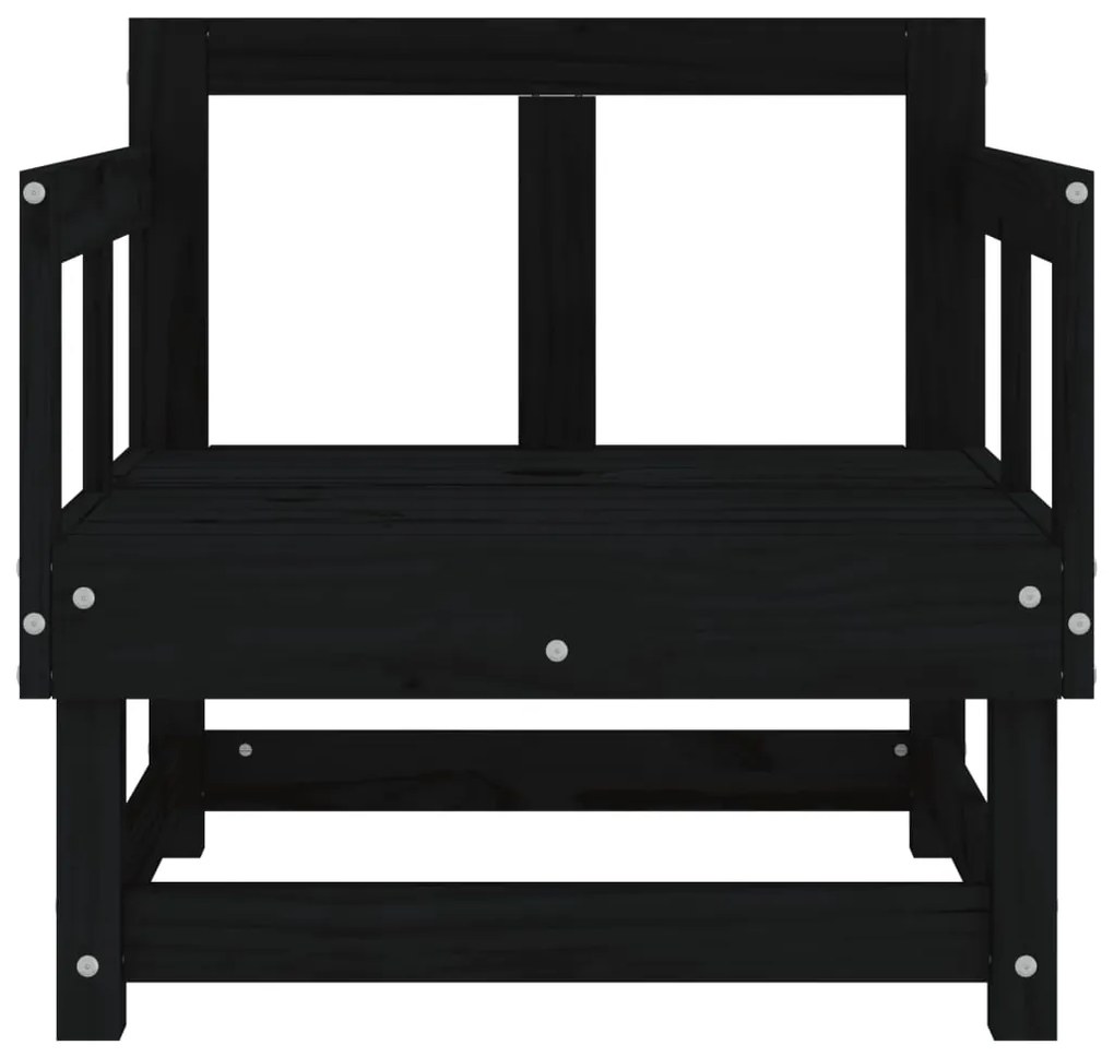 Cadeiras de jardim 2 pcs madeira de pinho maciça preto