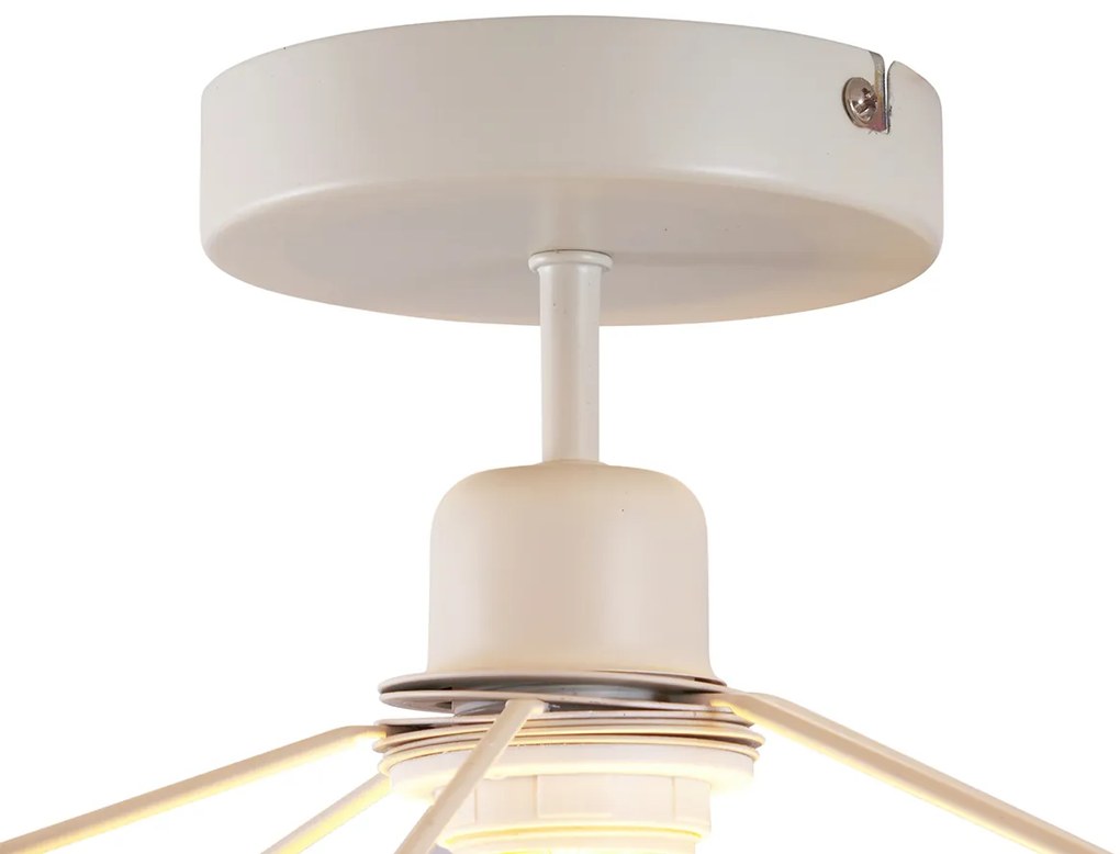 Plafon Japandi creme com abajur de linho - Aisha