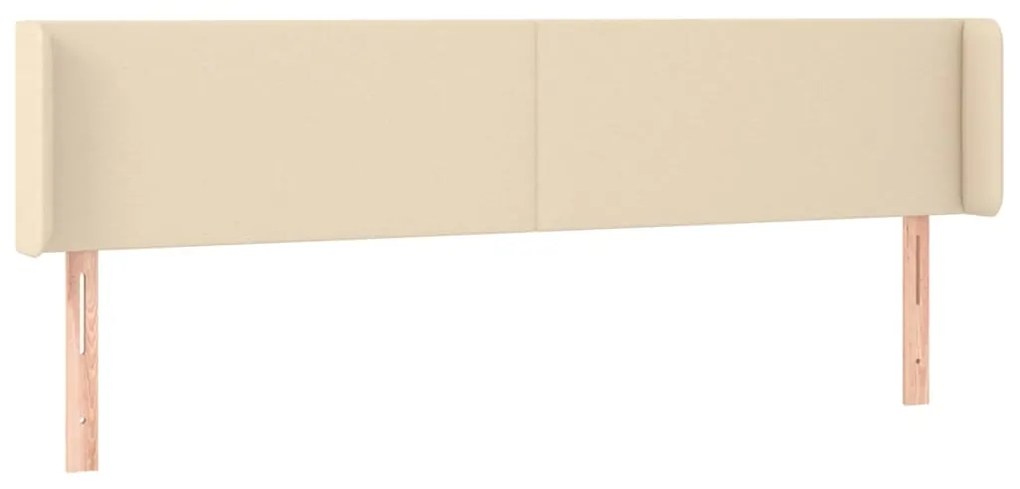Cabeceira de cama c/ luzes LED tecido 183x16x78/88 cm cor creme