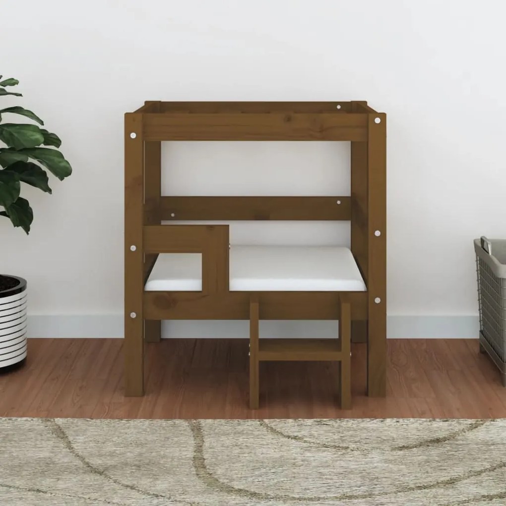 Cama para cães 55,5x53,5x60 cm pinho maciço castanho mel