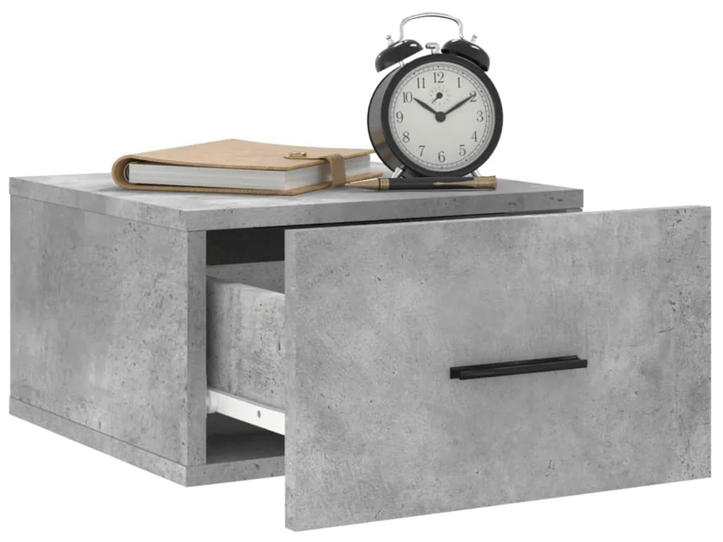 Mesas de cabeceira parede 2 pcs 35x35x20 cm cinza cimento