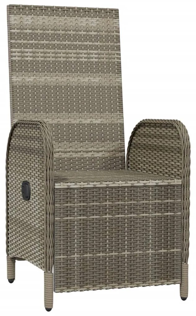 Poltronas reclináveis exterior c/ almofadões 2pcs vime PE cinza