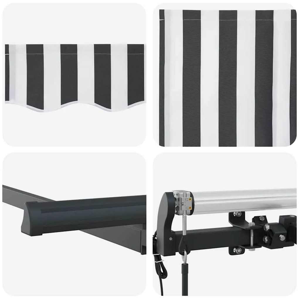 Toldo Retrátil Manual Antracite e Branco