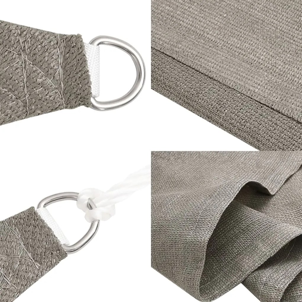 Para-sol estilo vela triangular 160g/m² 4x4x4m PEAD cinza-claro