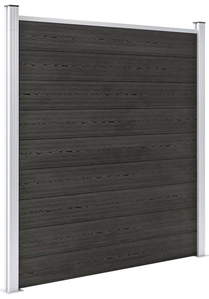 Painel de vedação para jardim WPC 180x186 cm cinzento