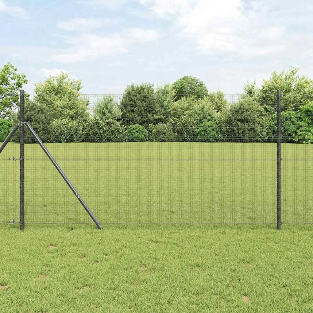 vidaXL Cerca de Fio Soldado Cinza 1,2x10 m em Aço