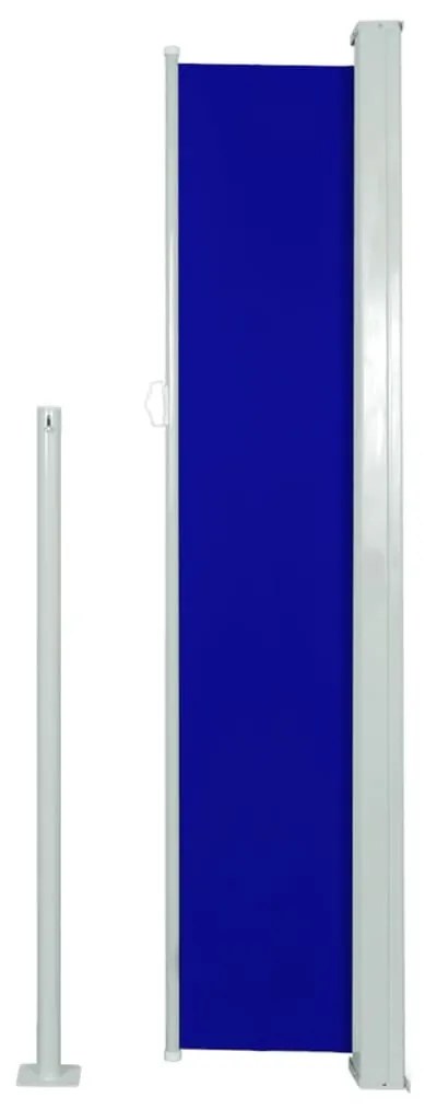 Toldo lateral retrátil para pátio 160x300 cm azul