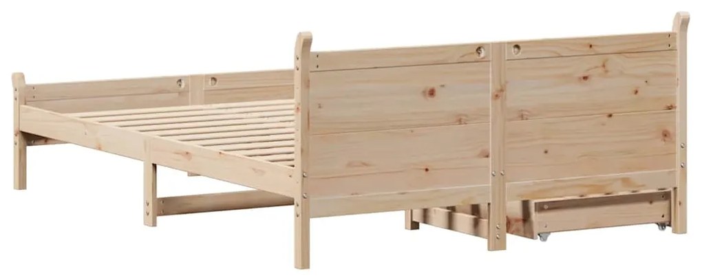 Cama sem colchão 140x190 cm madeira de pinho maciça