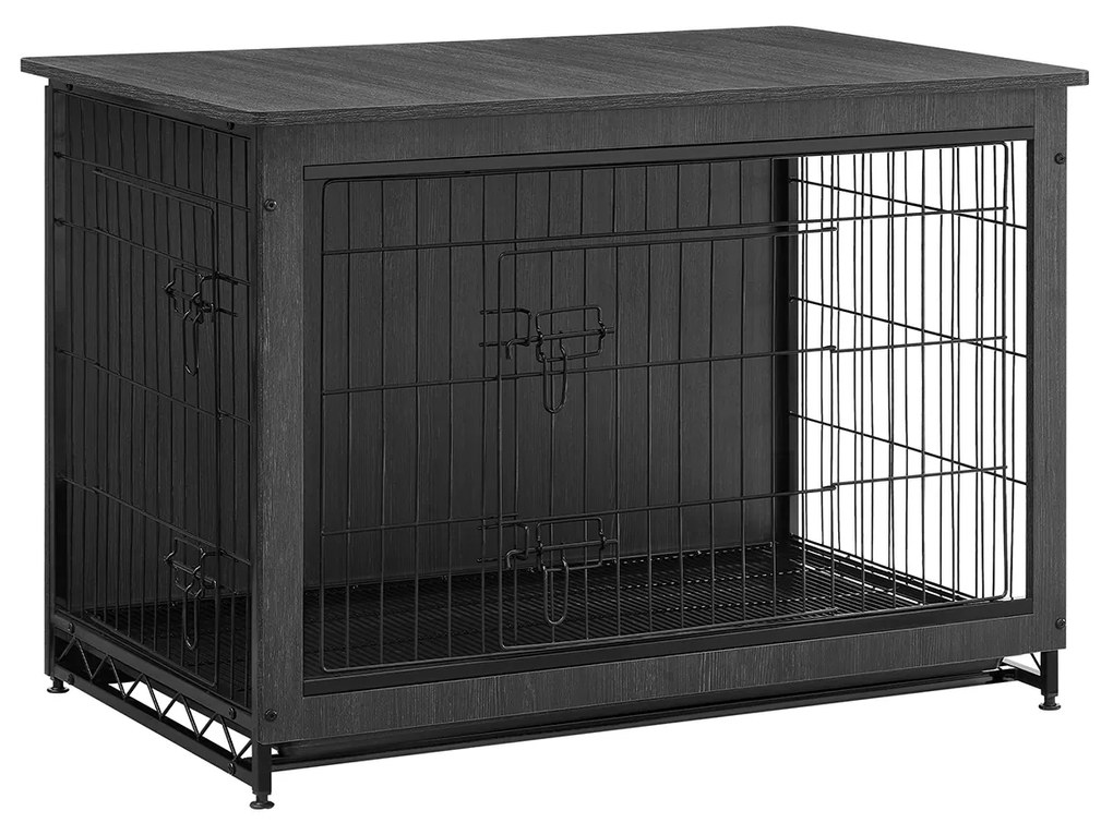 Gaiola para cães resistente com tabuleiro amovível 98 x 65 x 68 cm preto