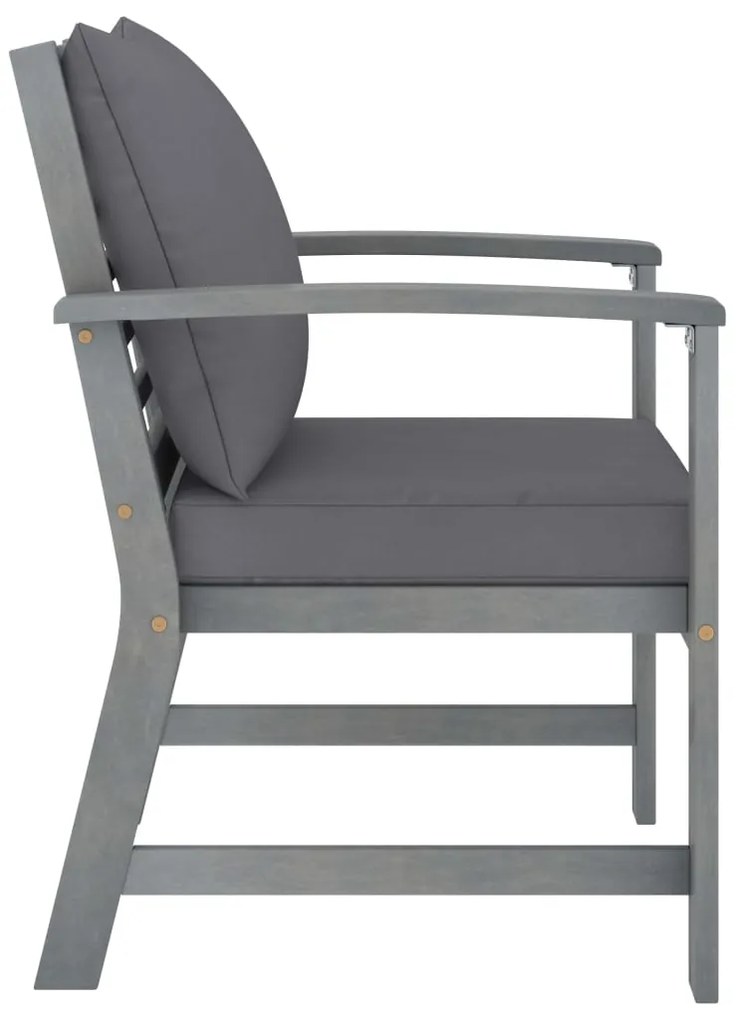 4 pcs conj. lounge jardim c/ almofadões madeira acácia maciça