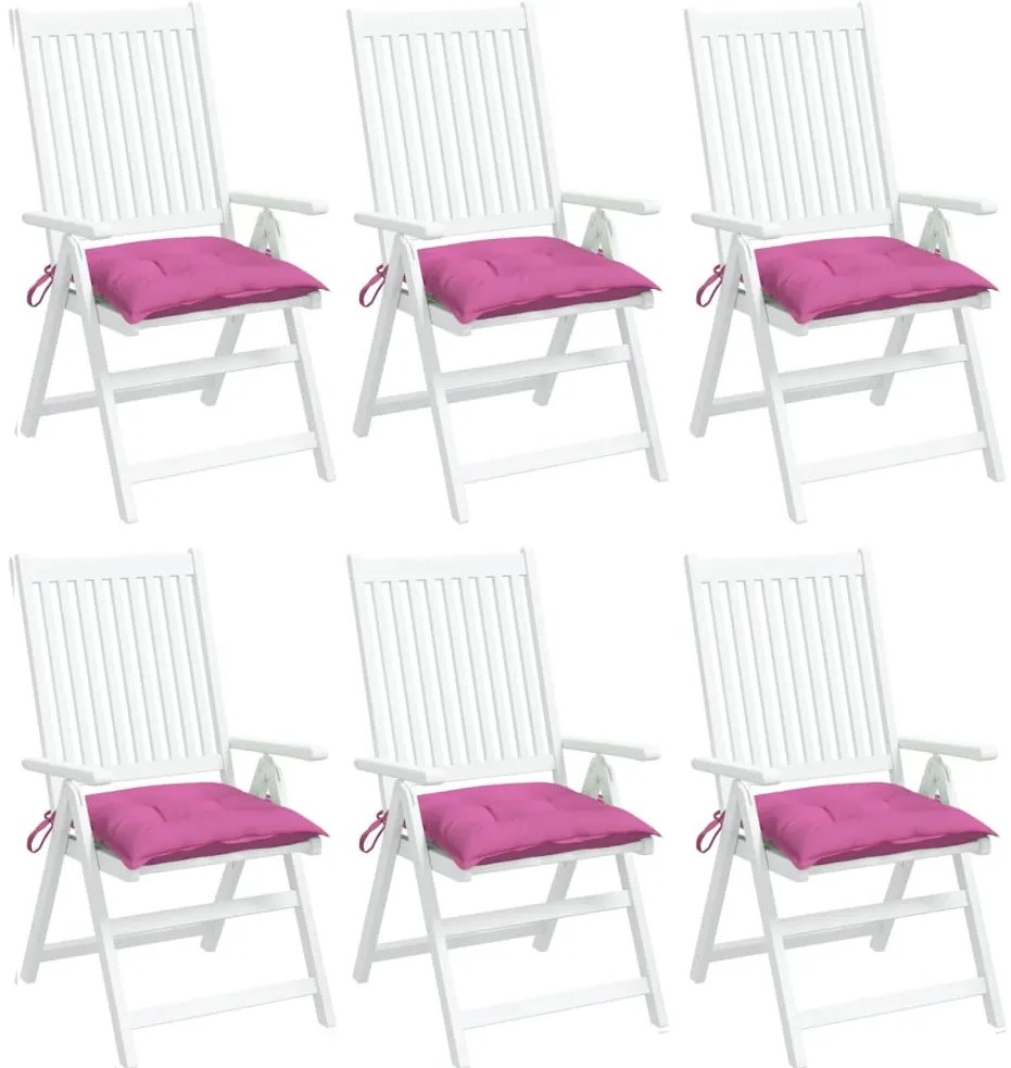 Almofadões de cadeira 6 pcs 50x50x7 cm tecido oxford rosa