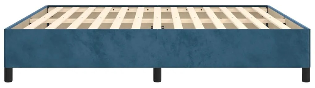 Estrutura de cama sem colchão 180x200 cm veludo azul-escuro