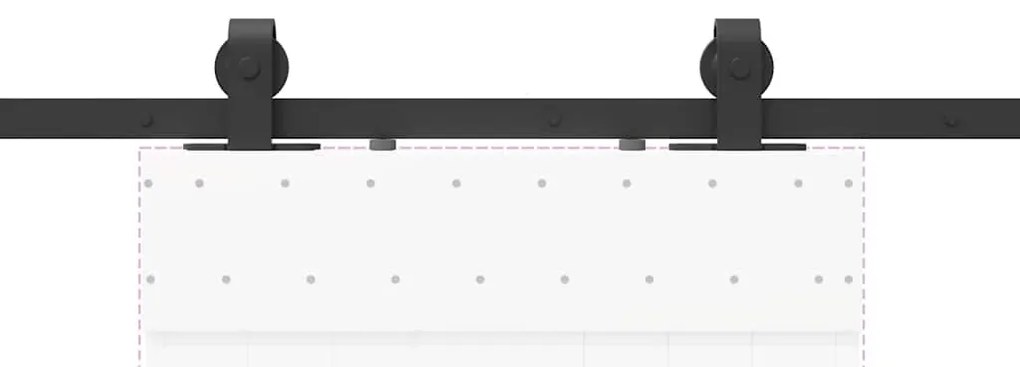 Kit de ferragens para porta deslizante 200 cm aço preto